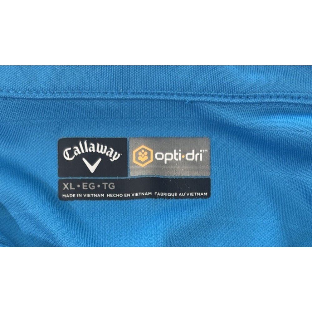 Callaway Opti-Dri Polo Shirt Mens XL Blue Performance Golf Short‎ Sleeve - Picture 6 of 7